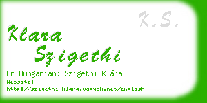 klara szigethi business card