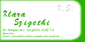 klara szigethi business card